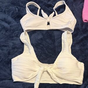 2 white bikini tops EUC size Medium